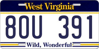 WV license plate 8OU391