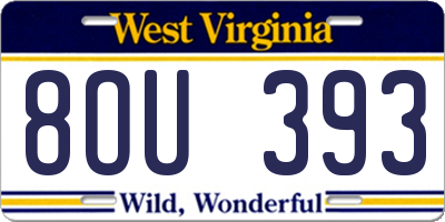 WV license plate 8OU393