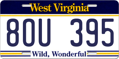 WV license plate 8OU395