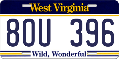 WV license plate 8OU396