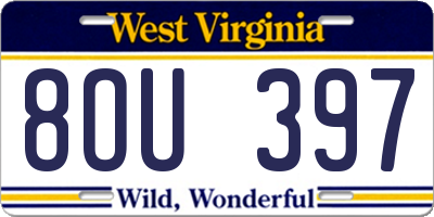 WV license plate 8OU397