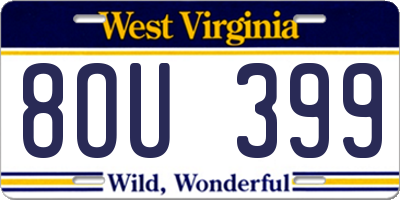 WV license plate 8OU399