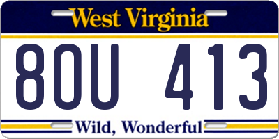 WV license plate 8OU413