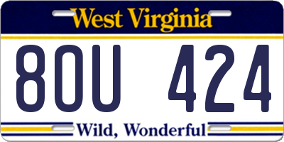 WV license plate 8OU424