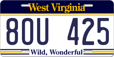 WV license plate 8OU425