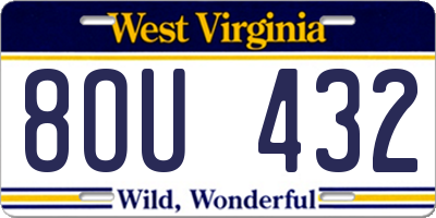 WV license plate 8OU432