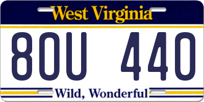WV license plate 8OU440