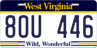WV license plate 8OU446
