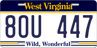 WV license plate 8OU447