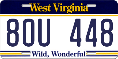 WV license plate 8OU448