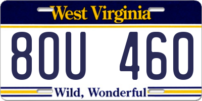 WV license plate 8OU460