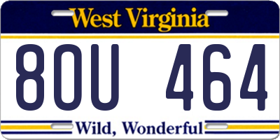 WV license plate 8OU464