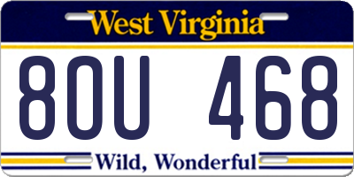 WV license plate 8OU468