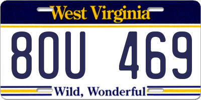 WV license plate 8OU469