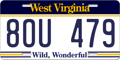 WV license plate 8OU479