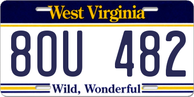 WV license plate 8OU482
