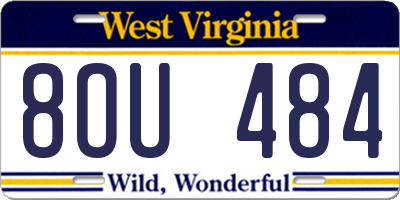 WV license plate 8OU484