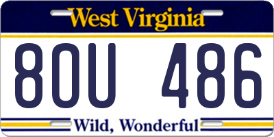WV license plate 8OU486