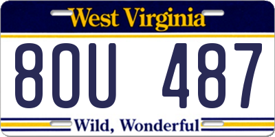 WV license plate 8OU487
