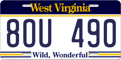 WV license plate 8OU490