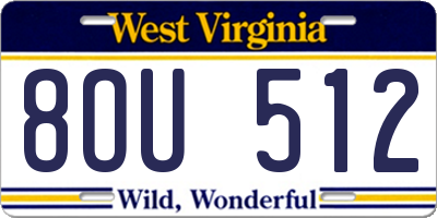 WV license plate 8OU512