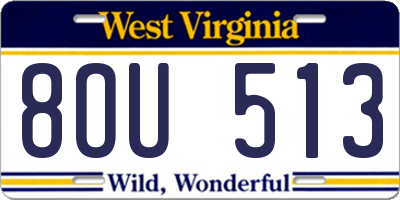 WV license plate 8OU513