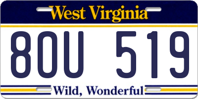 WV license plate 8OU519