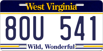 WV license plate 8OU541