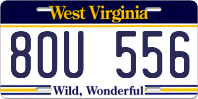 WV license plate 8OU556