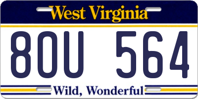 WV license plate 8OU564