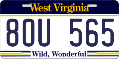 WV license plate 8OU565