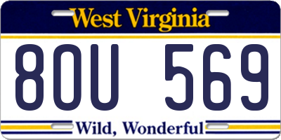 WV license plate 8OU569