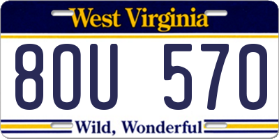 WV license plate 8OU570