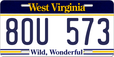 WV license plate 8OU573