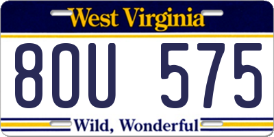 WV license plate 8OU575