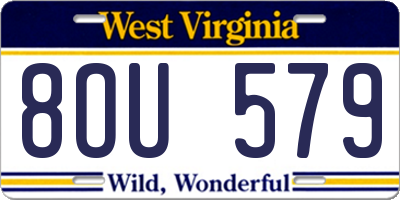 WV license plate 8OU579