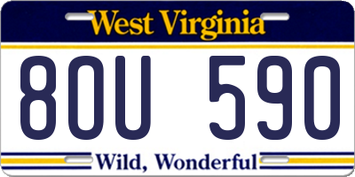 WV license plate 8OU590