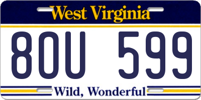 WV license plate 8OU599