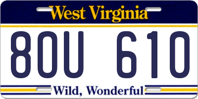 WV license plate 8OU610