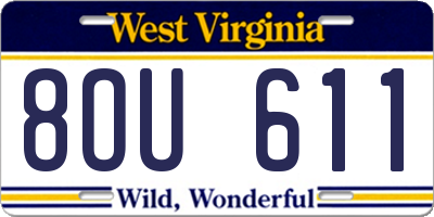 WV license plate 8OU611