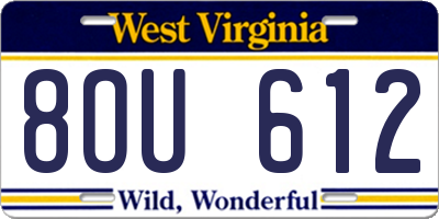 WV license plate 8OU612