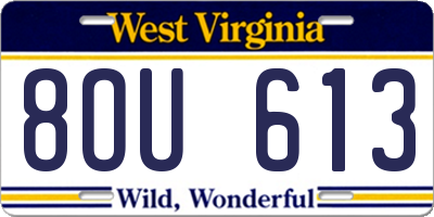WV license plate 8OU613