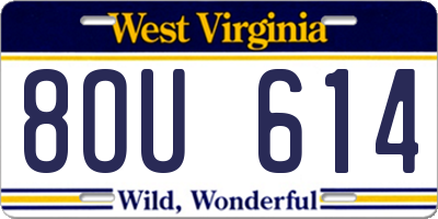 WV license plate 8OU614