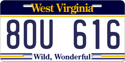 WV license plate 8OU616