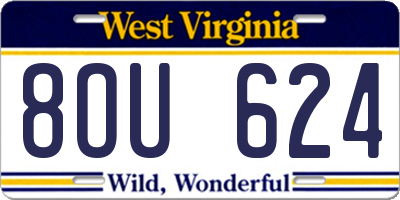WV license plate 8OU624