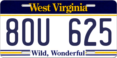 WV license plate 8OU625