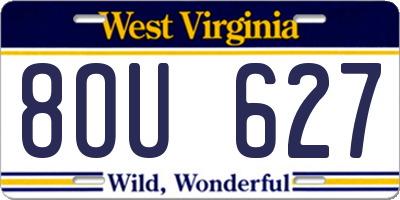 WV license plate 8OU627