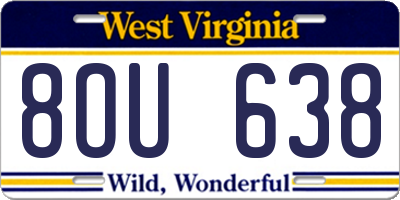 WV license plate 8OU638