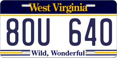 WV license plate 8OU640