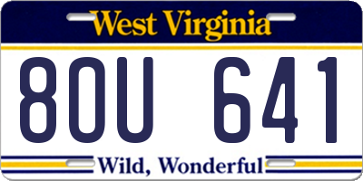 WV license plate 8OU641